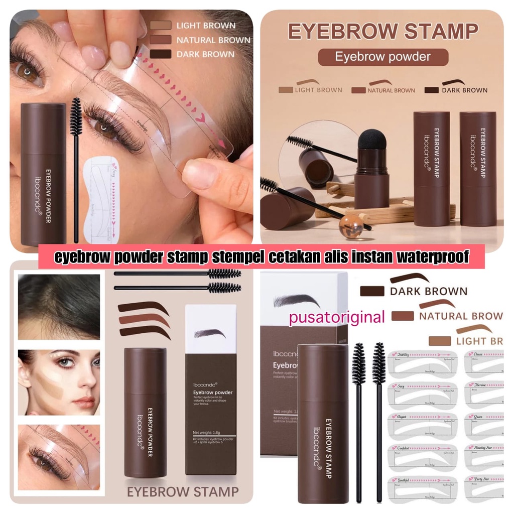 Eyebrow powder stamp - bedak stempel cetakan alis instan waterproof