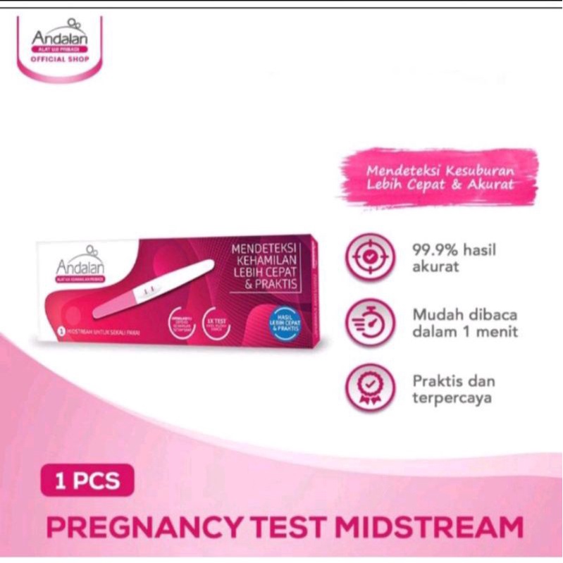 ANDALAN testpack, test kehamilan pregnanncy test MIDSTREAM