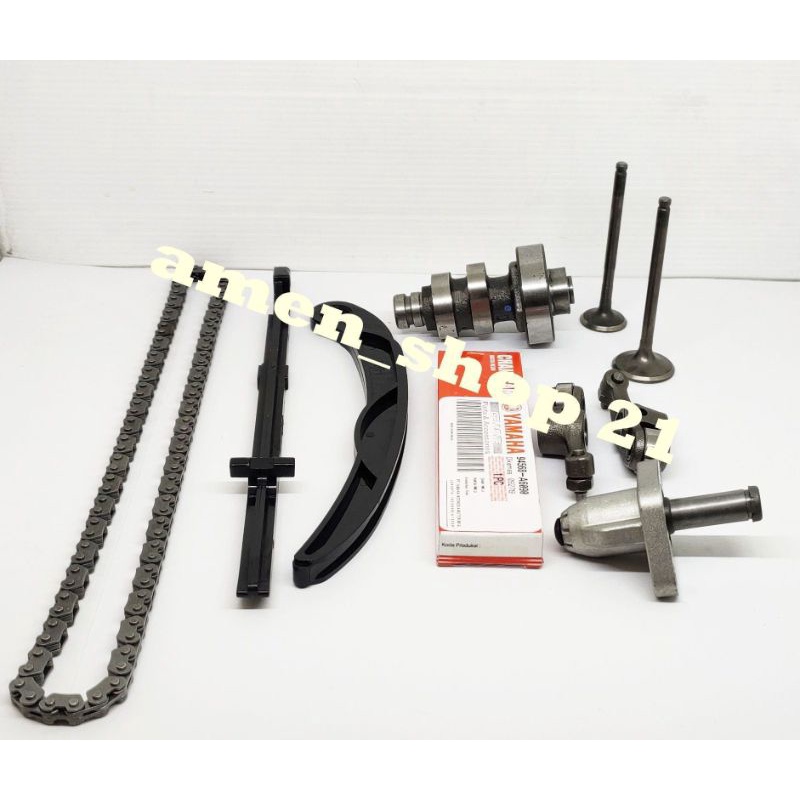 paketan rantai keteng komplit mio j+noken as+lidah tensioner+pelatuk klep+payung klep+tonjokan keten