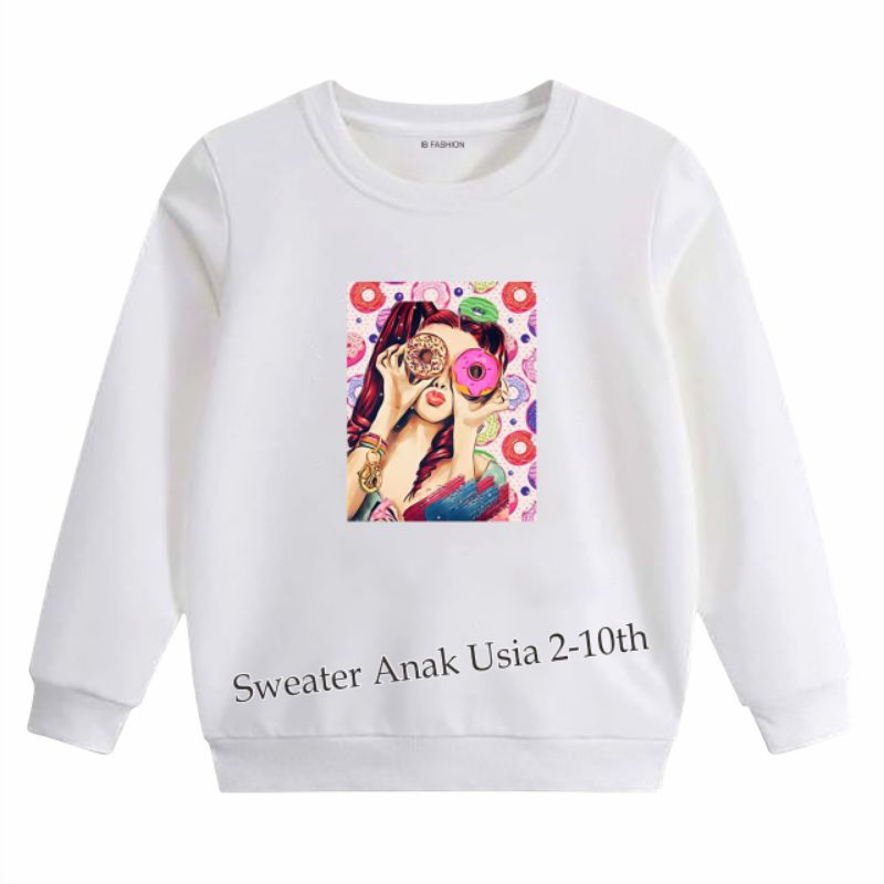 ((IB))SWEATER ANAK PEREMPUAN/CEWEK DONAT DIGITAL SABLON