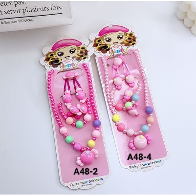 SET KALUNG GELANG CINCIN ANAK MUTIARA KARAKTER ANAK LUCU SKU A48