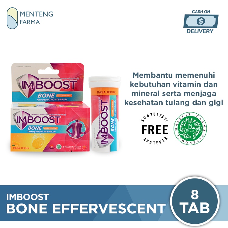 Imboost Bone Efferrvescent 8 Tablet - Suplemen Kesehatan Tulang dan Gigi