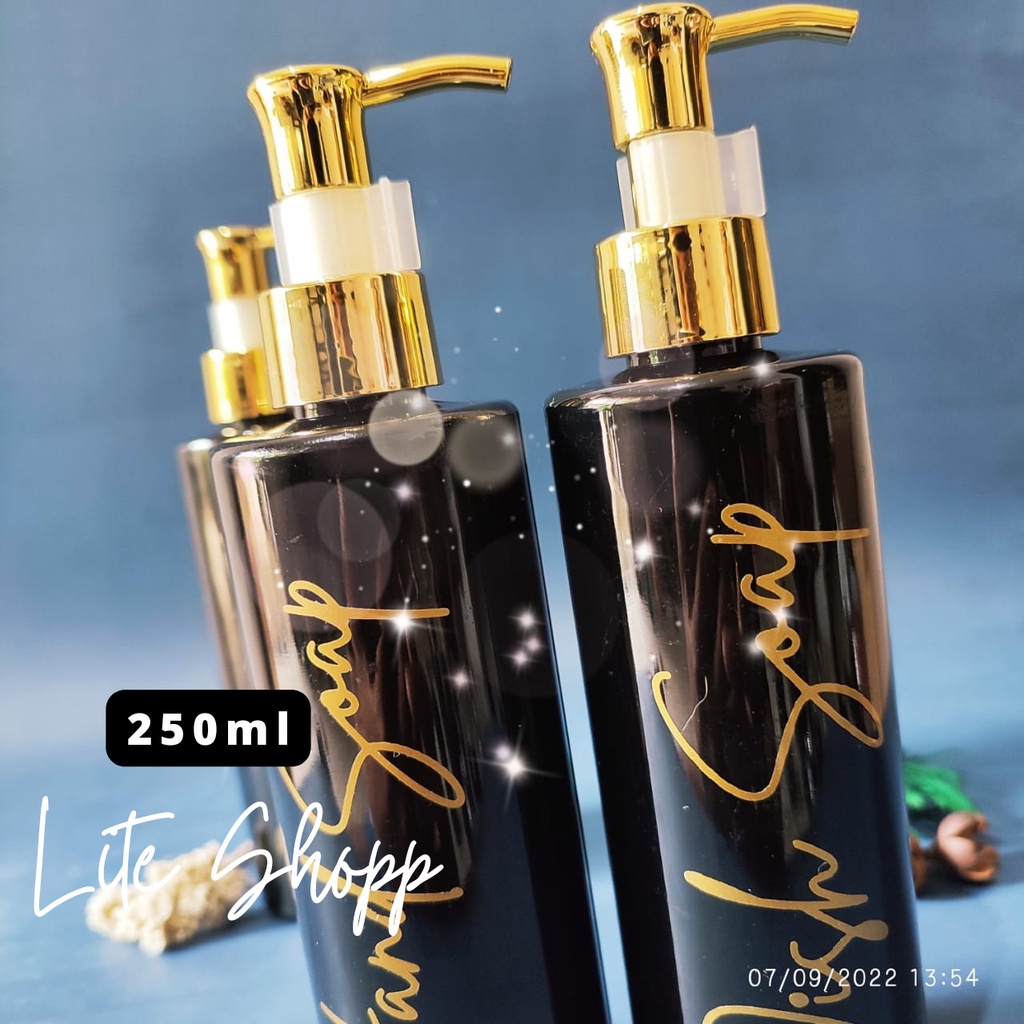 Botol Sabun Cair 250ML PGC Hitam Gold Glossy
