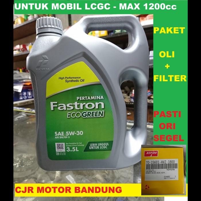 PAKET OLI + FILTER Pertamina FASTRON TECHNO ECO SAE 5W 30 Mobil LCGC