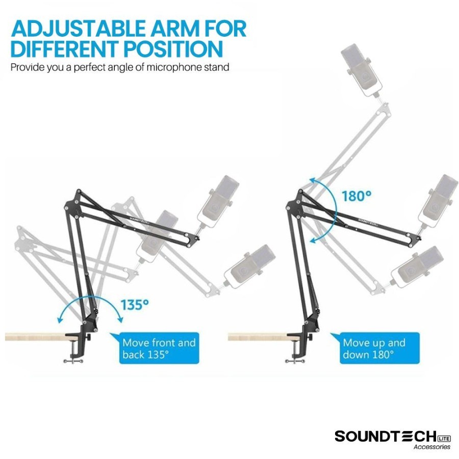 SOUNDTECH Lite Microphone Arm Stand / Bracket Scissor Stands