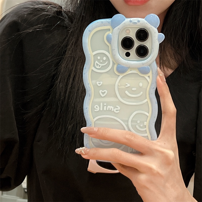 Soft Case Silikon Motif Smiley Face Untuk iPhone 14 13 12 11 Pro Max X Xr Xs Max 7 8 6 6s Plus