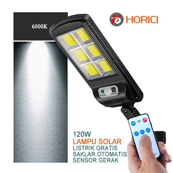 &quot;PROMOSI MURAH&quot; Sensor Gerak 120W Lampu Solar Lampu Tenaga Surya LAMPU JALAN LED Surya Anti Tenaga Air