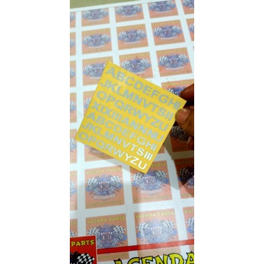 STICKER CUTTING HURUP ABJAD  WARNA PUTIH NYALA 7CMX10CM