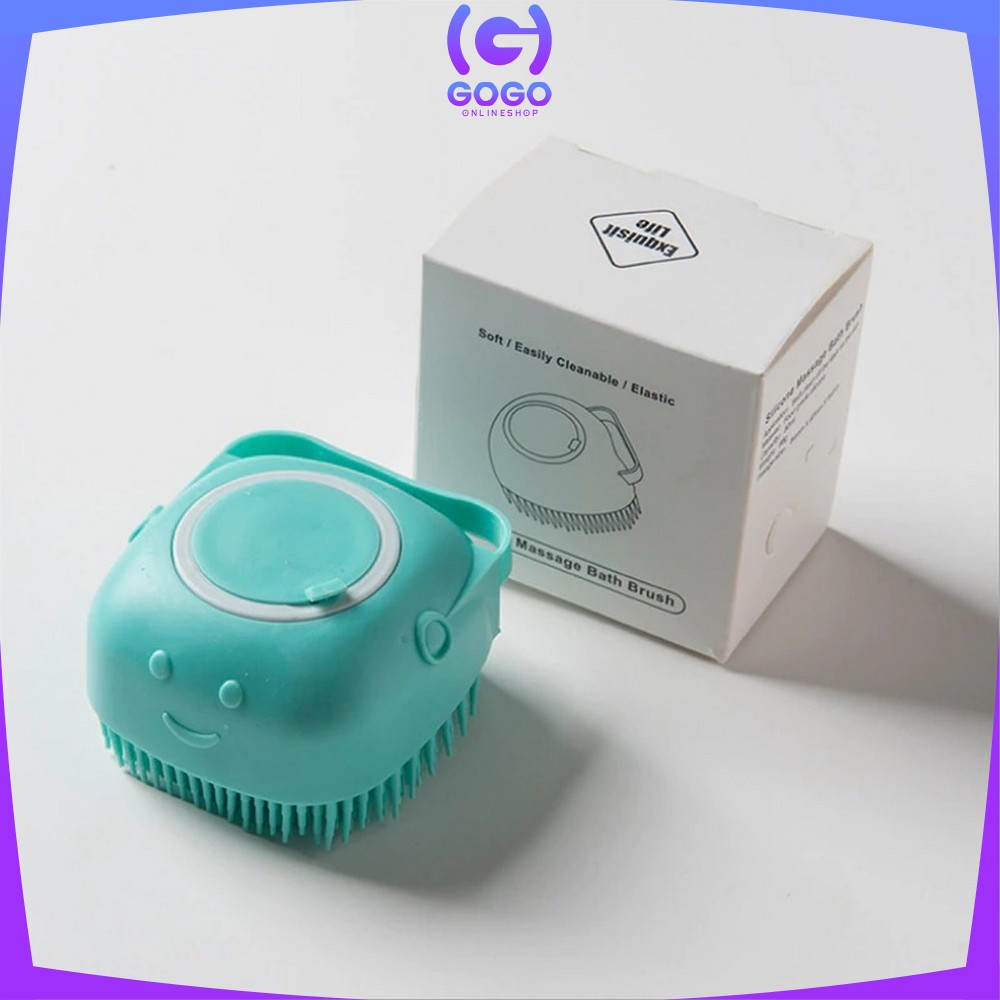 GOGO-C284 Spons Mandi Shower Brush / Sikat Mandi Silikon Dispenser Sabun Mandi Portable / Sikat Badan Silikon