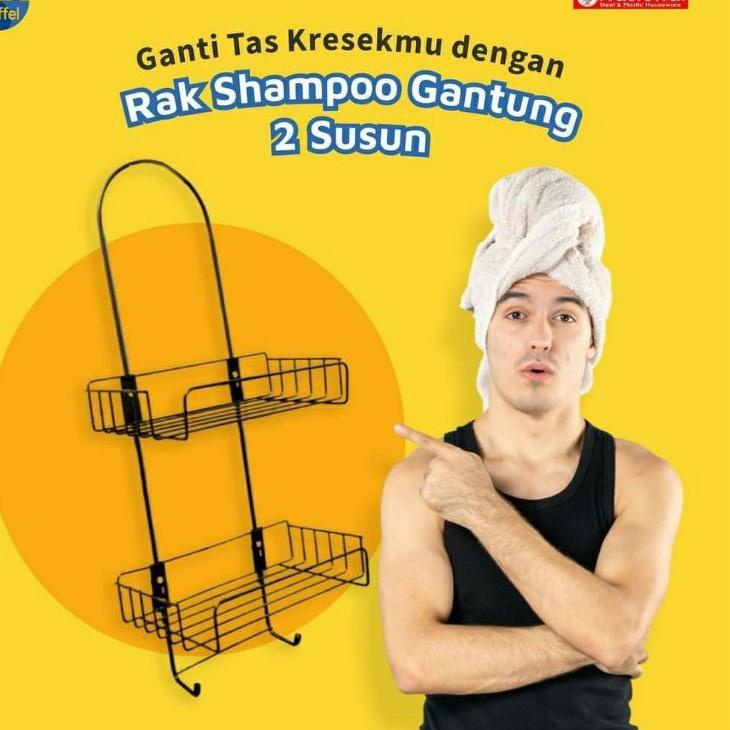 Grosir Rak Shampoo Besi Susun 2 Rak Gantung Rak Kamar Mandi