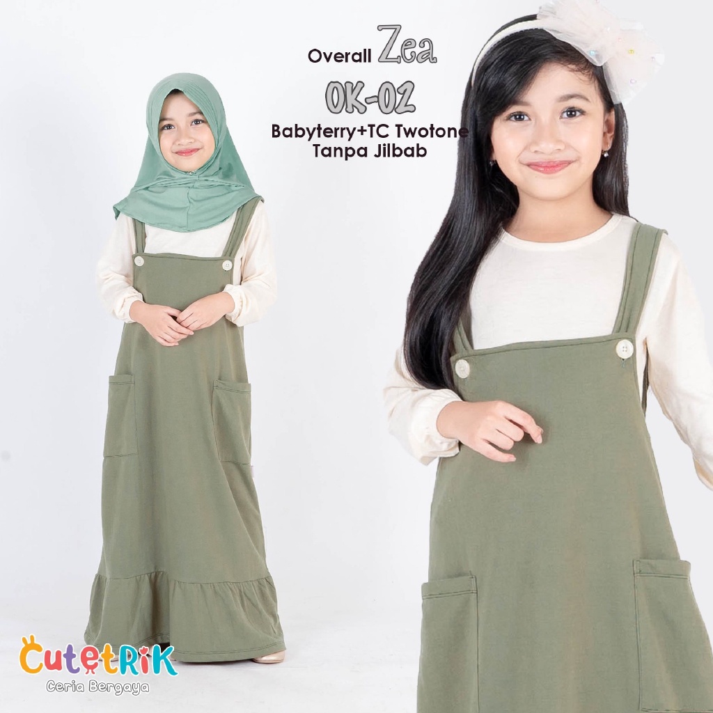 RUMAH CUTETRIK_SET OVERALL GAMIS ANAK ZEA TERBARU 2022