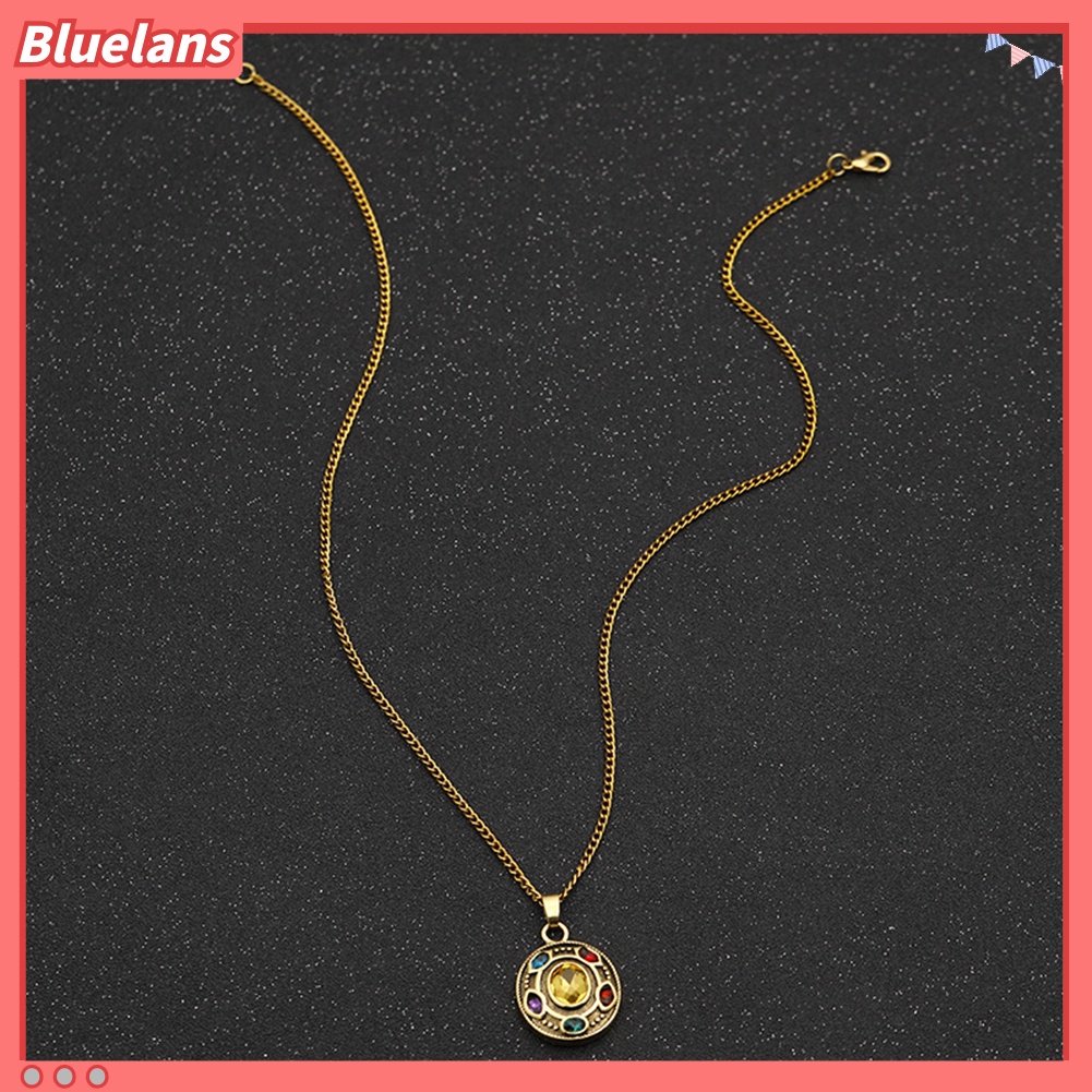 Bluelans Avengers Thanos Infinity Stone Necklace Round Charm Pendant Fashion Jewelry Gift