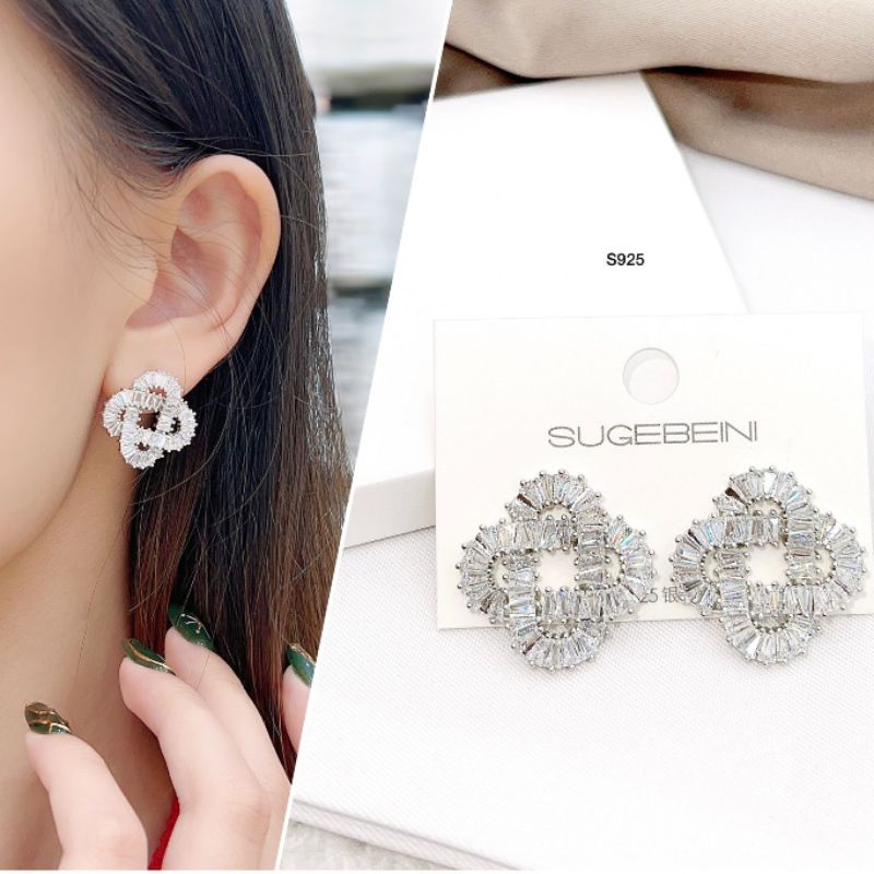 Anting Silver925 perak anting Zircone mata kilau Anti Karat anti alergi anting premium  AN-41