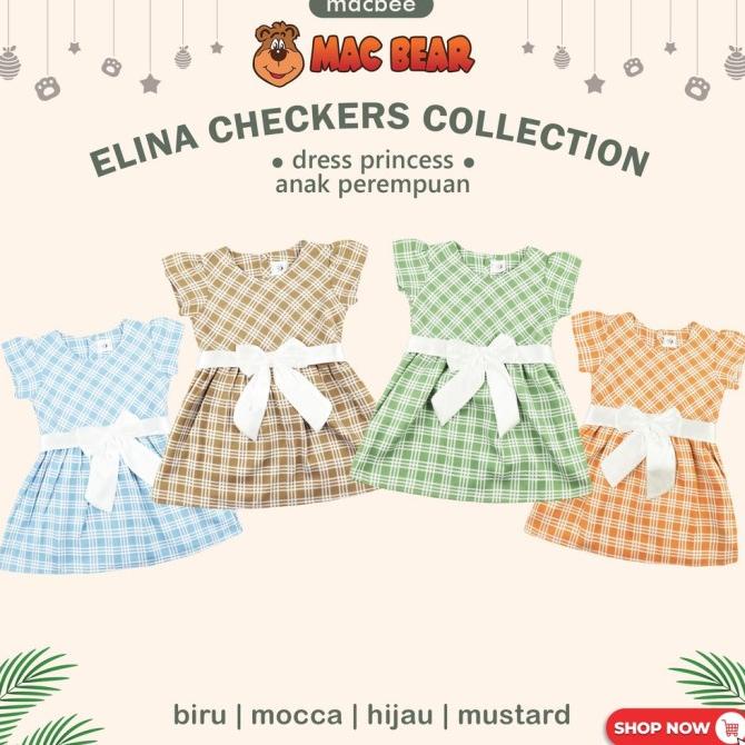 MacBee Baju Anak Perempuan Dress Anak Princess Elina Checkers