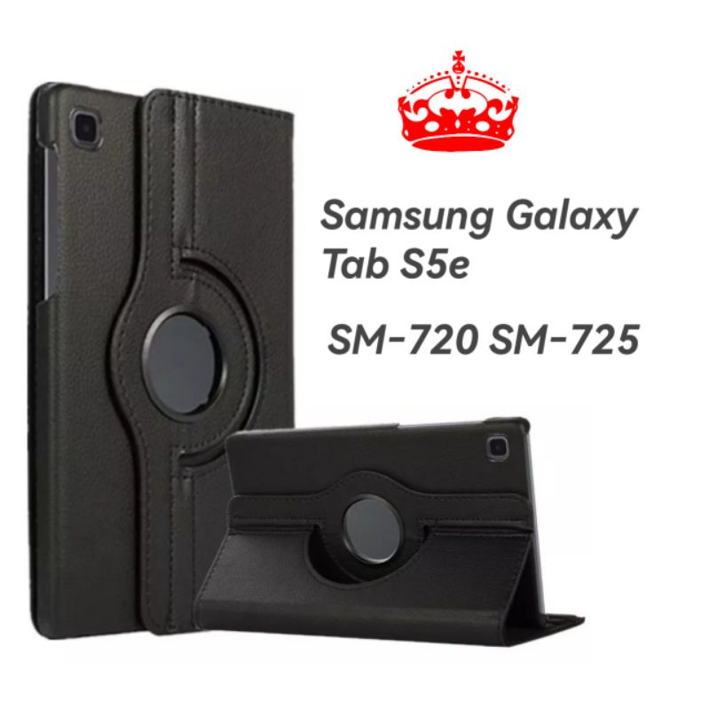 Samsung Galaxy Tab S5e 10.5 2019 T725 T720 Sarung Rotary Case Leather Flip Book Cover Casing Buku Book Folio Flipcover Pelindung Smartcase tablet tab