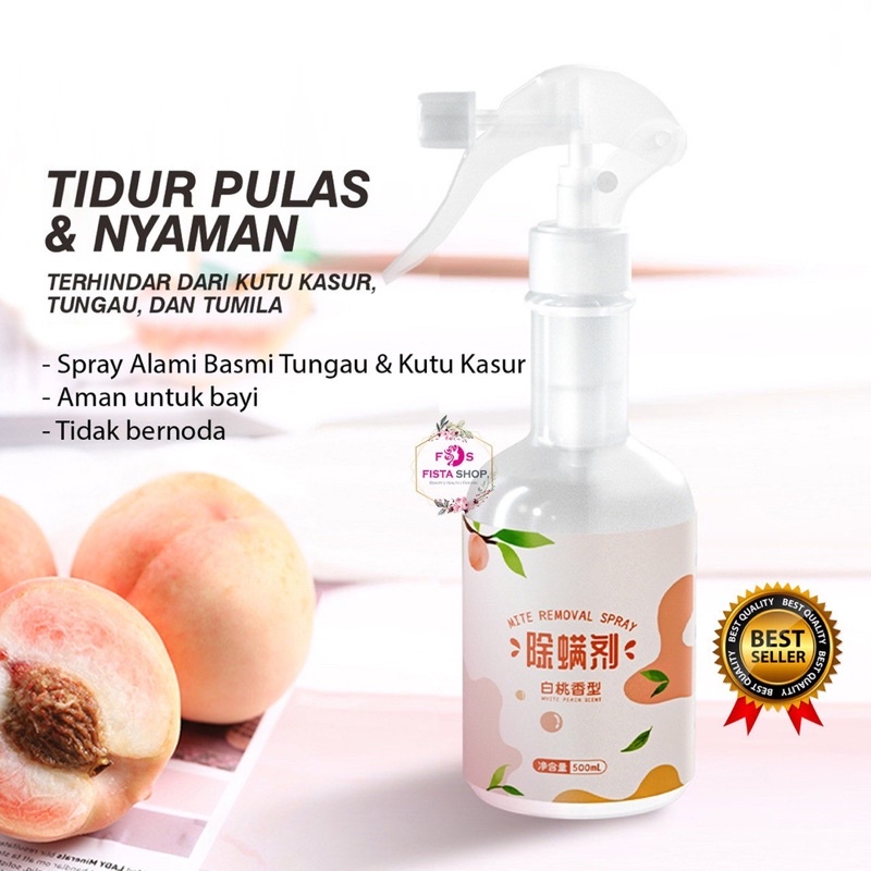 Lam Pure Anti Tungau kasur &amp; selimut Spray Wangi Buah Peach Anti Bakteri, Kuman &amp; Virus Aman Untuk Bayi 500ml Aroma Therapy fistashop