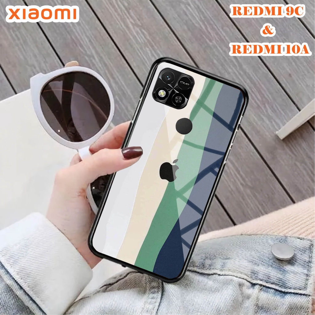 Softcase Glass Kaca REDMI 10A & REDMI 9C - Case Handphone REDMI 10A  REDMI 9C [T19].