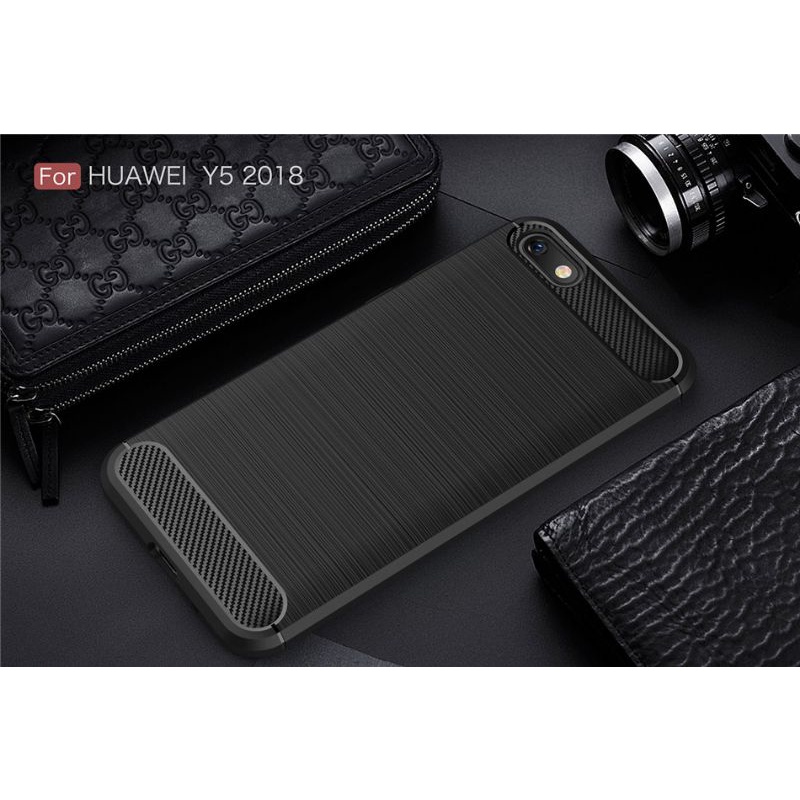 HUAWEI Y5 PRIME 2018 Y6 2018 HONOR 7S CASE SLIM FIT CARBON SOFTCASE FIBER MULTI SILIKON CASING SHOCK