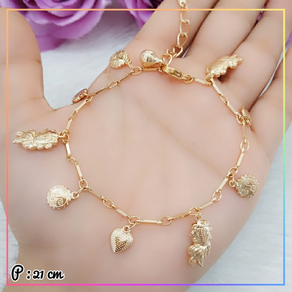 Gelang xuping ori gelang dewasa jurai rantai Koi Love matahari bahan premium perhiasan wanita  lapis emas gold  GL 190