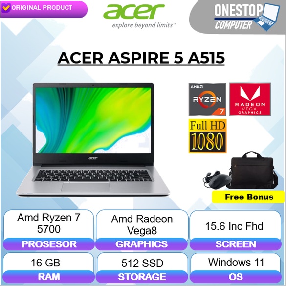 Laptop Acer Aspire 5 A515 Ryzen 7 Ram 16gb 512ssd Fhd Win11 Original