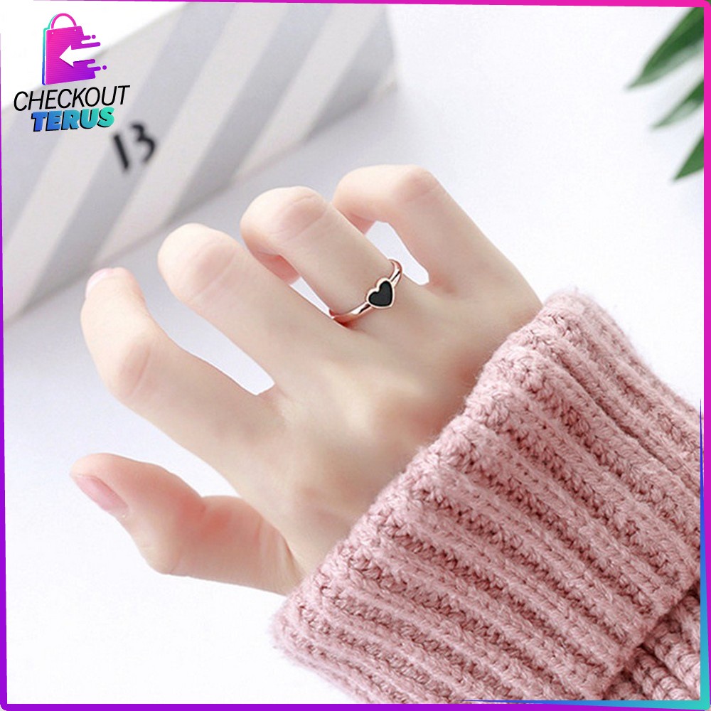 CT K131 Cincin Fashion Wanita Ala Korea Cincin Dewasa Motif Simple Anti Karat Bahan Titanium Steel Motif Bunga