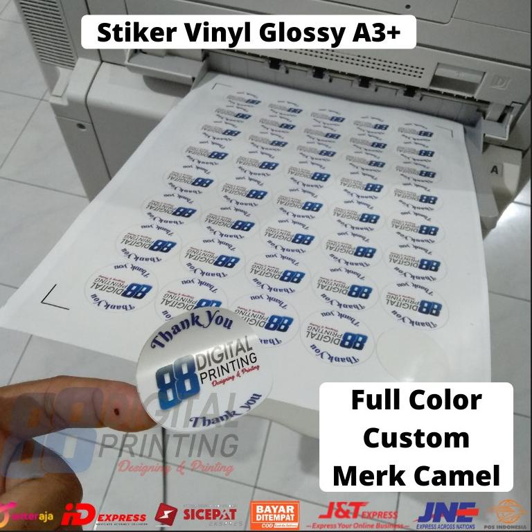 

✩ [✔️Print+Cut] Cetak Sticker Vinyl Glossy A3+ Waterproof / Print Sticker Vinyl Full Color ㅞ