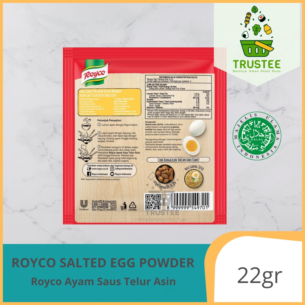 ROYCO Bubuk Ayam Saus Telur Asin Salted Egg Chicken Powder 22 gram HALAL