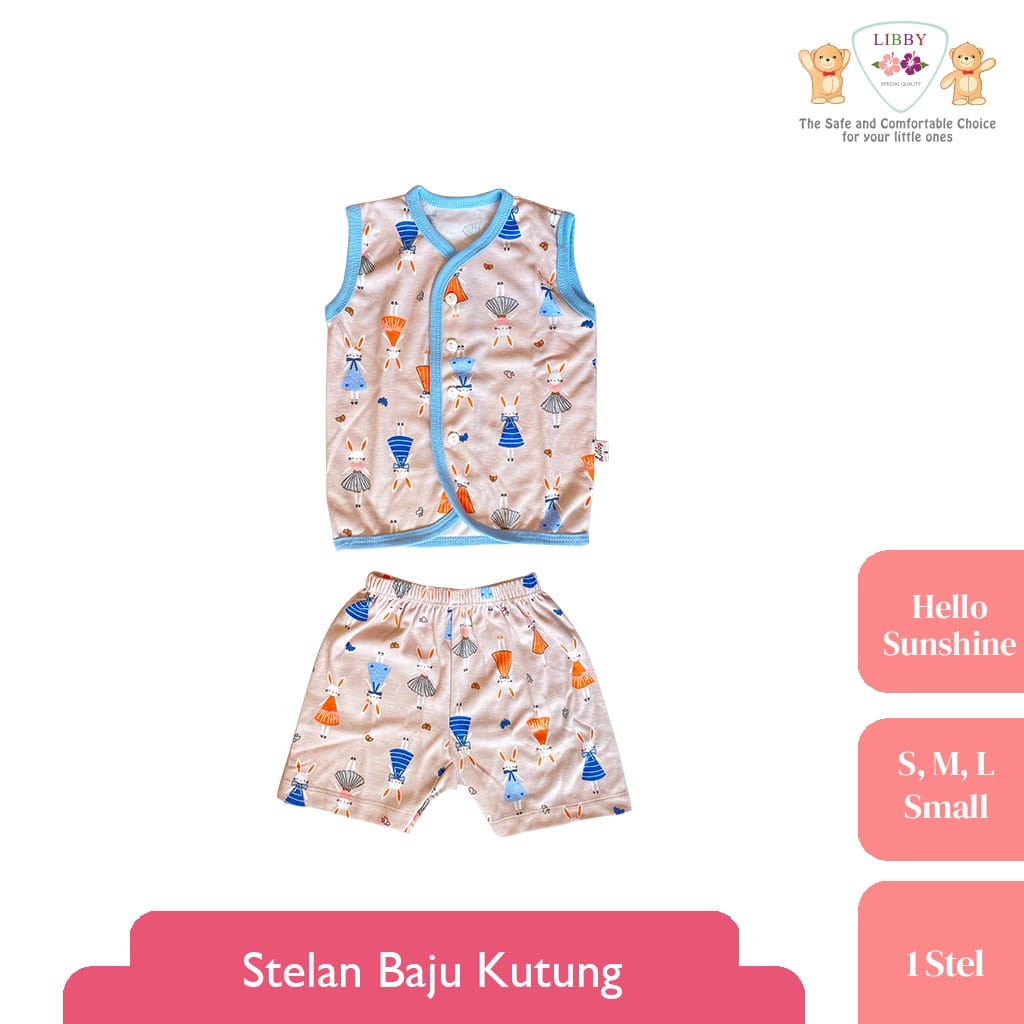 Libby Setelan Kutung  (Kancing depan)  Celana Pendek - Hello Sunshine Series (isi 3 Pcs) LB-SBKCDA