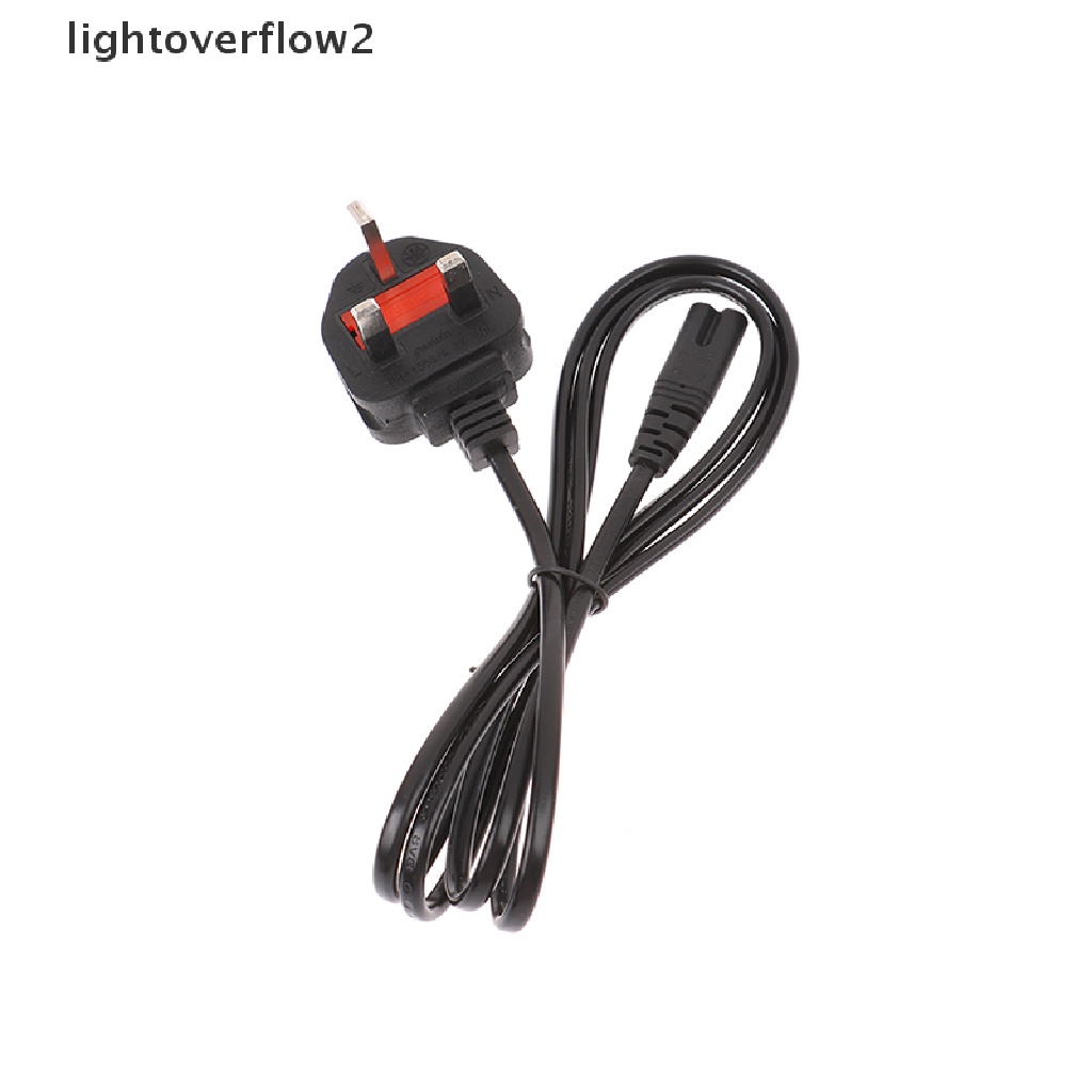 (lightoverflow2) Kabel Extension Power Plug UK 2 / 3Pin Panjang 1.5m Untuk Laptop / Printer 3D (ID)