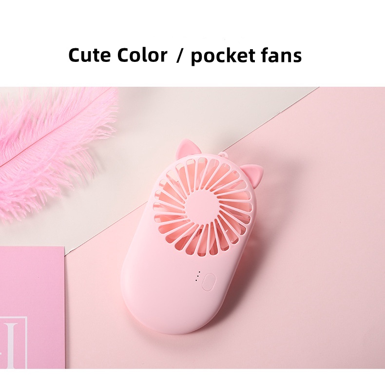 Pocket Fan Kipas Angin Mini SUMMER Cute Cooling Fan Mini Portable Phone Holder Kipas