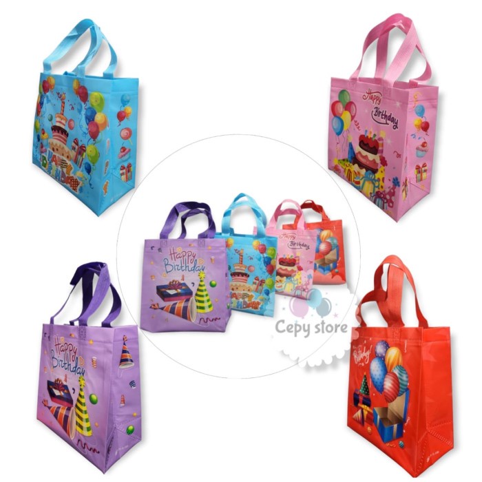 

Tas Souvenir Ulang Tahun Anak /Goodie Bag / Tas Ulang Tahun HBD Cake S