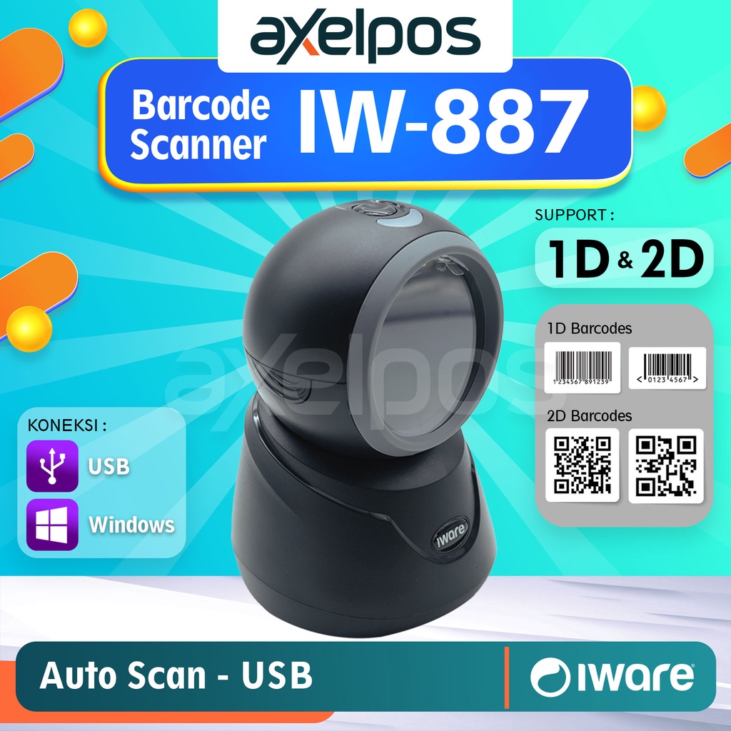 Scanner Barcode Omni EFAKTUR 1D - 2D USB Iware IW-887