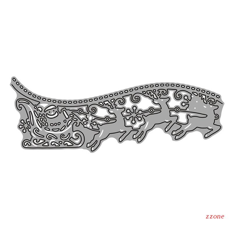 Cetakan Stensil Cutting Dies Motif Santa Rusa Natal Bahan Metal Untuk Scrapbook / Craft DIY / Embossing