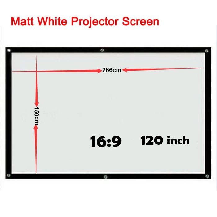 

Premium Layar Proyektor (Screen Projector) 120 Inch 266 Cm X 150 Cm