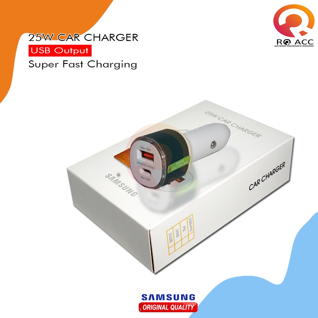 [RO ACC]25W BATOK / HEAD CAR CHARGER MOBIL PD SAMSUNG SUPER FAST CHARGING