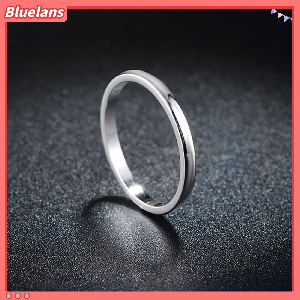Bluelans Minimalist Domed Polished Women Wedding Engagement Band Finger Ring Jewelry Gift