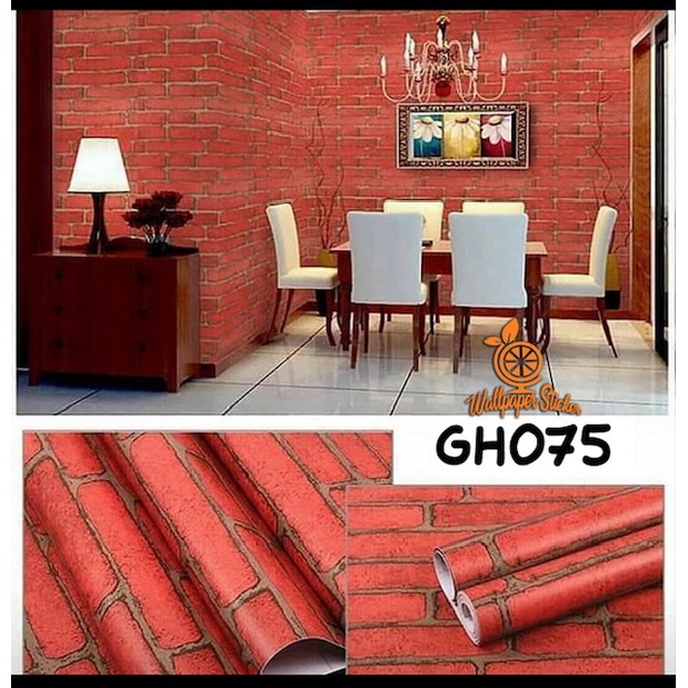 Wallpaper dinding / Wallstiker bata merah GH 075