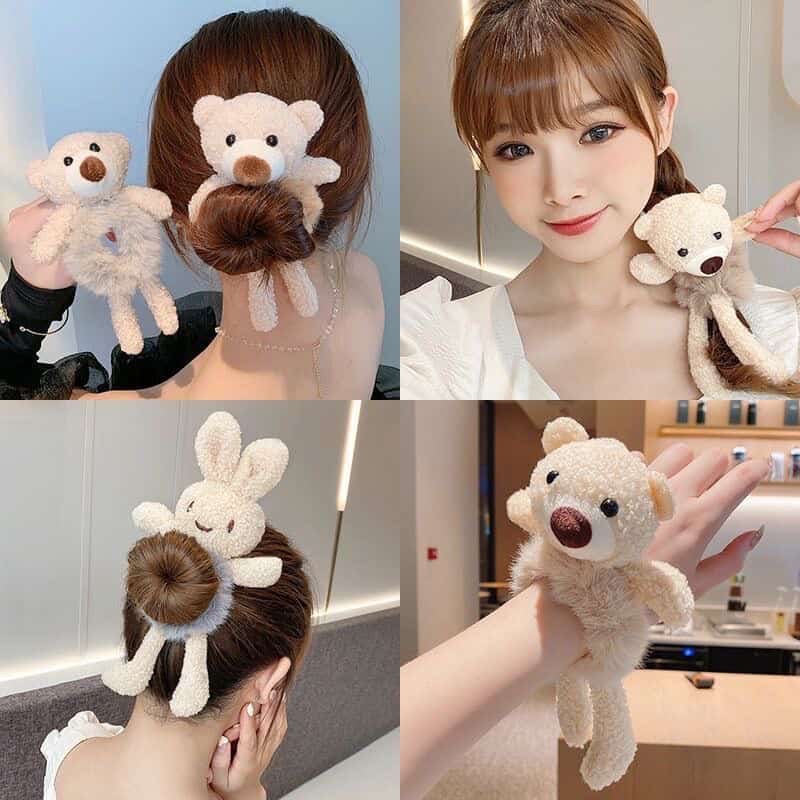 IKAT RAMBUT KOREA ANAK KECIL BONEKA BERUANG KELINCI / SCRUNCHIE