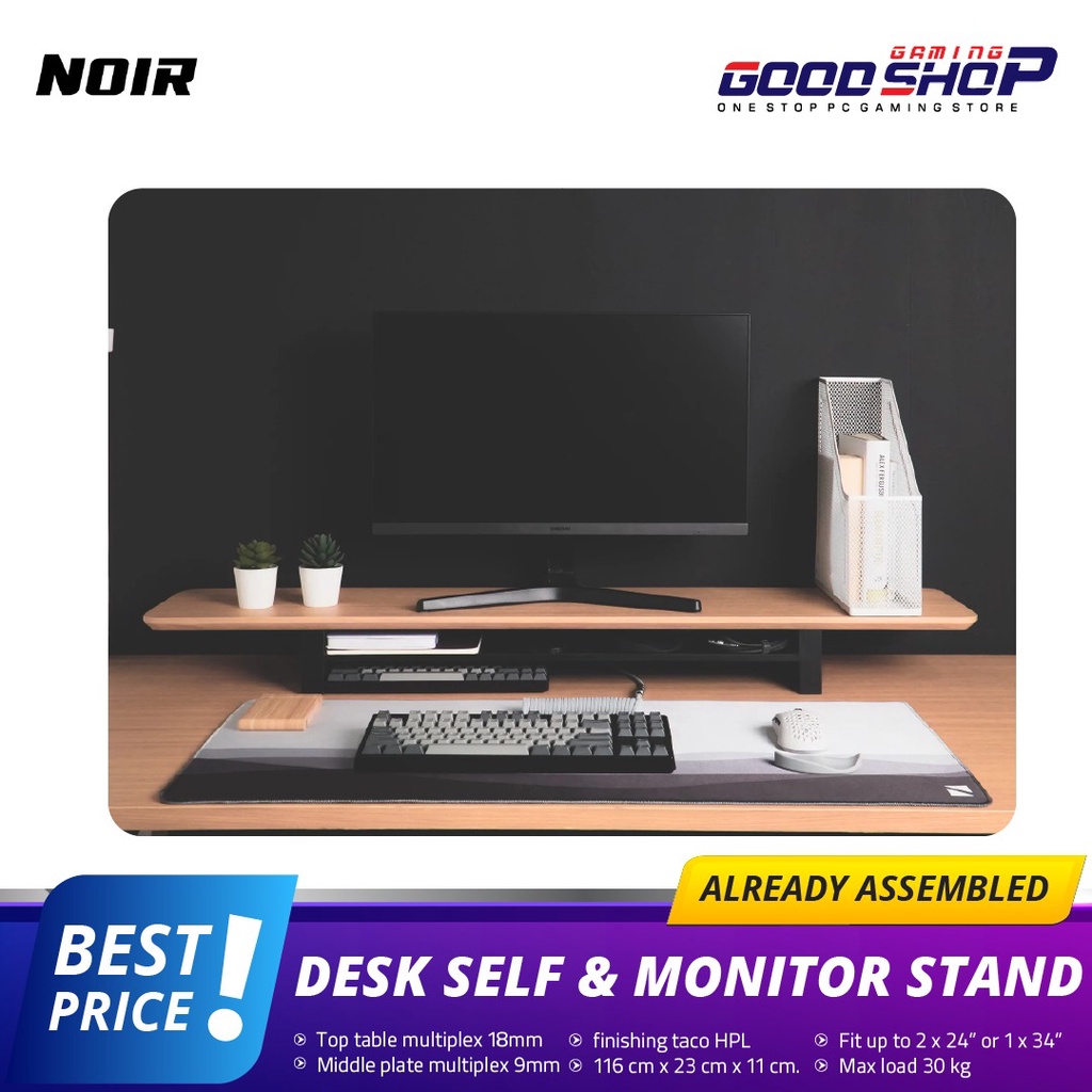 Noir Desk Shelf / Monitor Stand Riser -