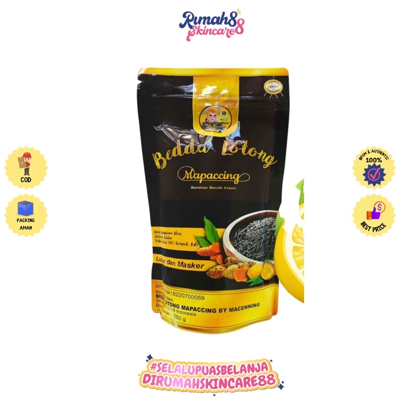 MAPPACING Bedda Lotong 250Gr Beras Hitam Lulur Rempah Hitam Lulur Lotong Lulur Ketan Hitam