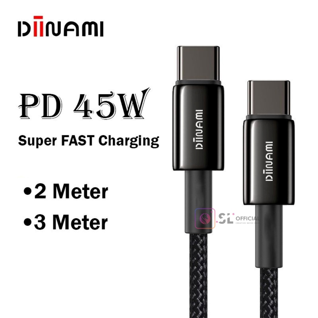 KABEL DATA FAST CHARGING ORIGINAL 45W USB C TO USB C 3M / 2M 6A 45W