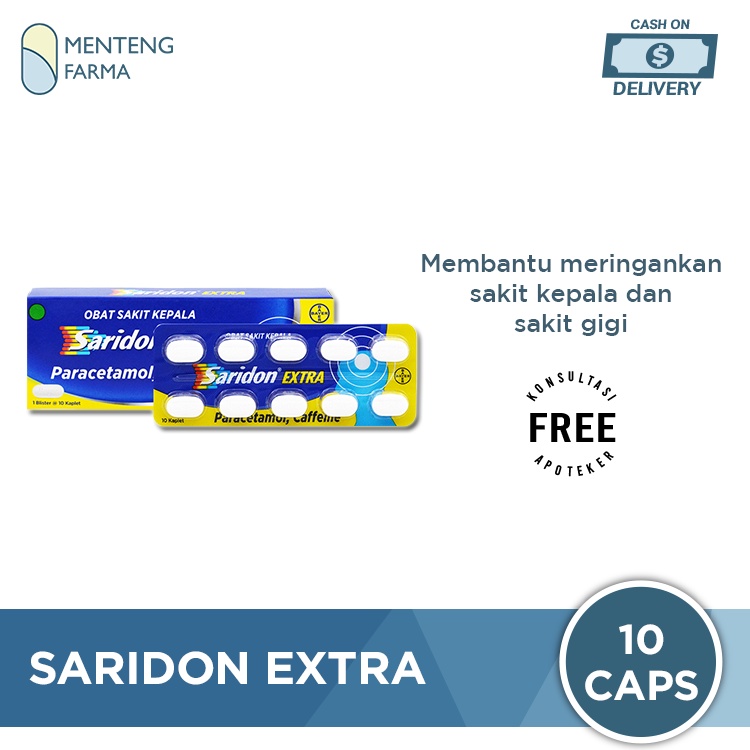 Saridon Extra 10 Tablet - Cepat Meredakan Sakit Kepala dan Sakit Gigi