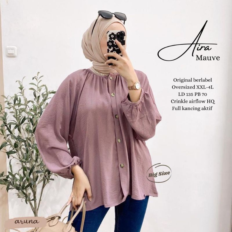 Aira Big Size Blouse Atasan Wanita Cringkel Airflow Ld 135