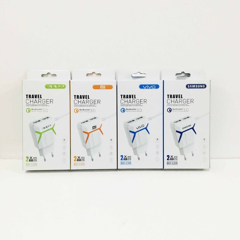 Travel charger vivo 3A 2usb BST C-09 tc charger vivo 3A casan vivo 3a micro 2usb