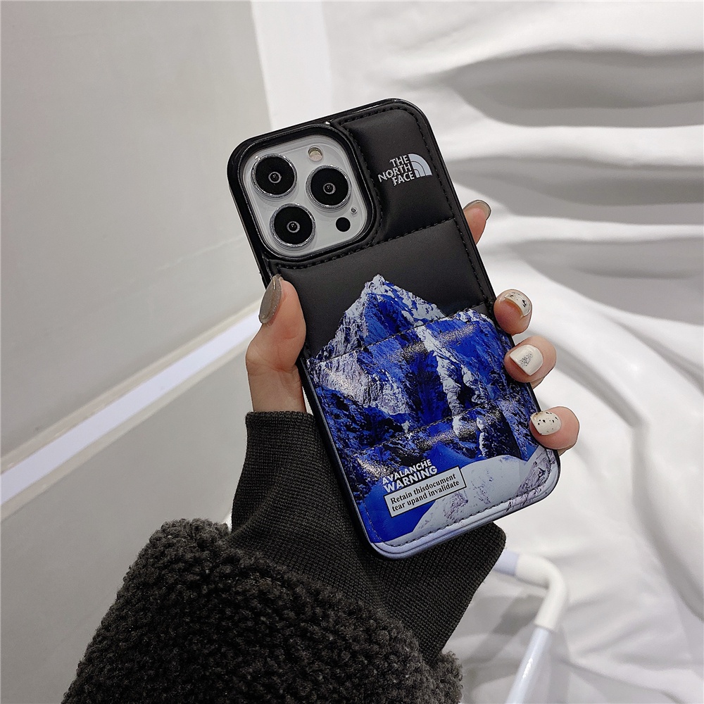 Soft Case TPU Motif Gunung Salju Retro Untuk IPhone 14 13 12 11 Pro Max