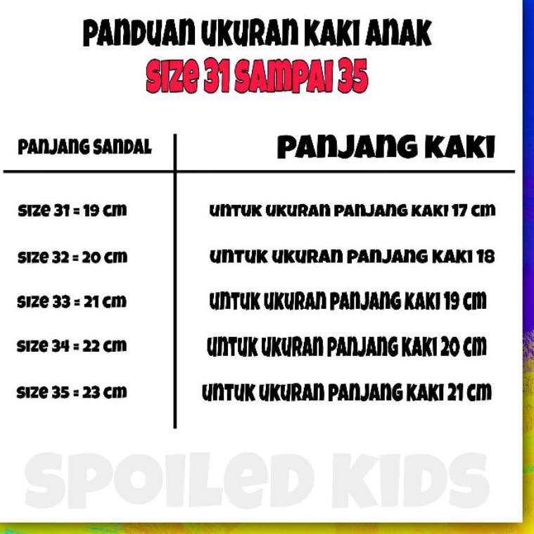 [KODE G7MOU] Sandal Slop Anak Cowok Spoiled Krakatau Vulcanic Tali Adjustable Size 31 32 33 34 35 Wa