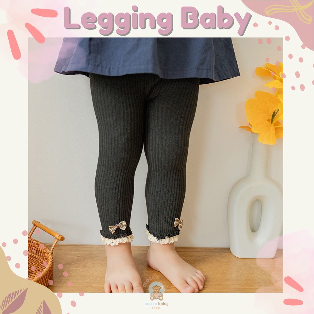 MBSS - LEGGING JOEY Legging buka kaki bayi / anak import motif warna polos