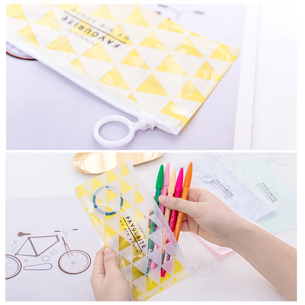 Tempat Pensil Pulpen Transparan Ziplock Karakter Serbaguna Pouch Zip Lock Kosmetik Zipper Pencil Case - MKM