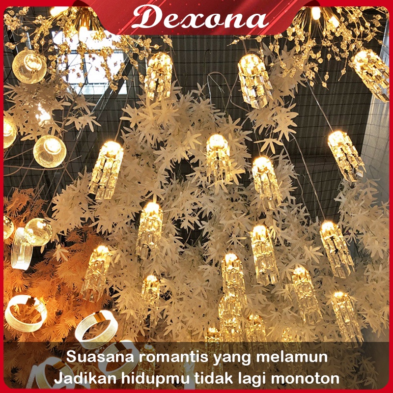 Lampu Gantung Kristal Rumbai 1 Set Isi 10 Lampu Gantung Dekorasi Wedding Event LED Lampu/Home Decor/hias Dekorasi