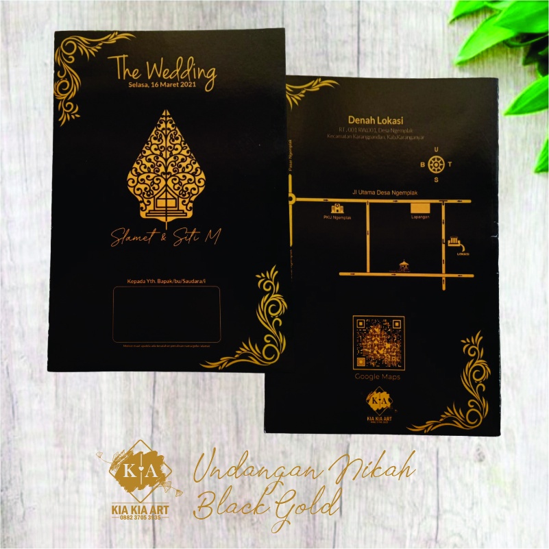 Undangan Nikah Wayang Hitam Elegan